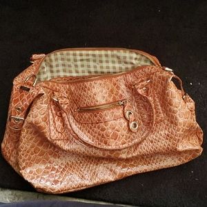 JESSICA SIMPSON FAUX CROC LARGE ORANGE SATCHEL